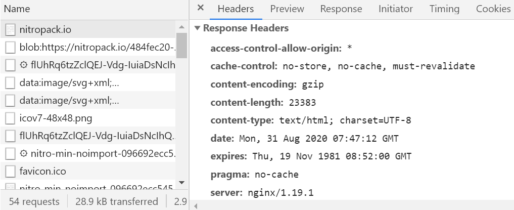 Response Headers