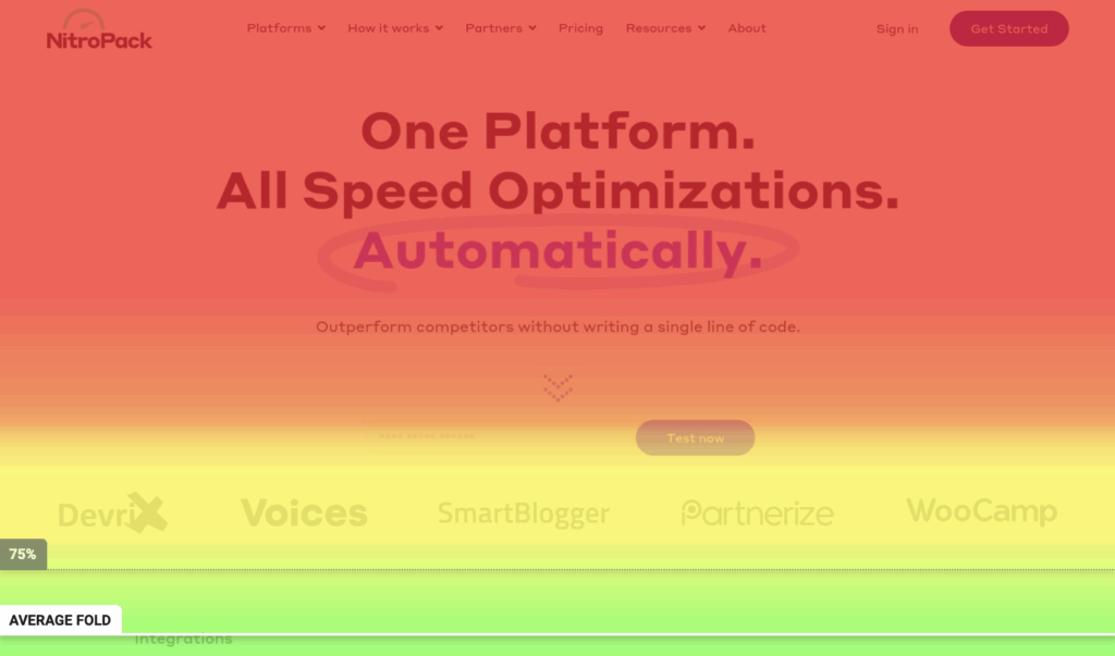NitroPack Homepage Heatmap