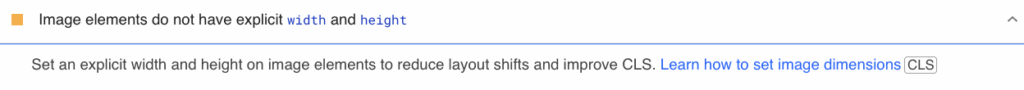 Image elements do not have explicit width and height Google PSI warning