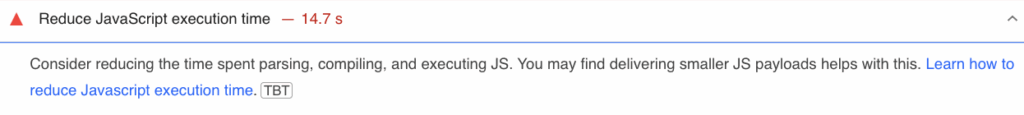 Reduce JavaScript execution time Google PSI warning