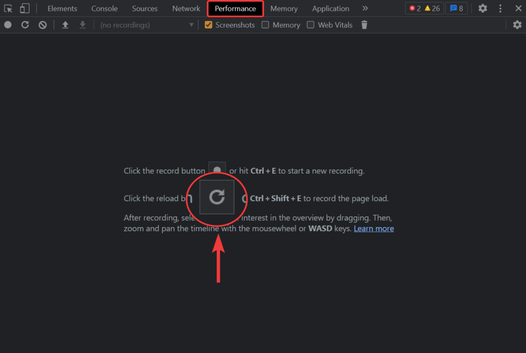 Chrome Devtools performance panel