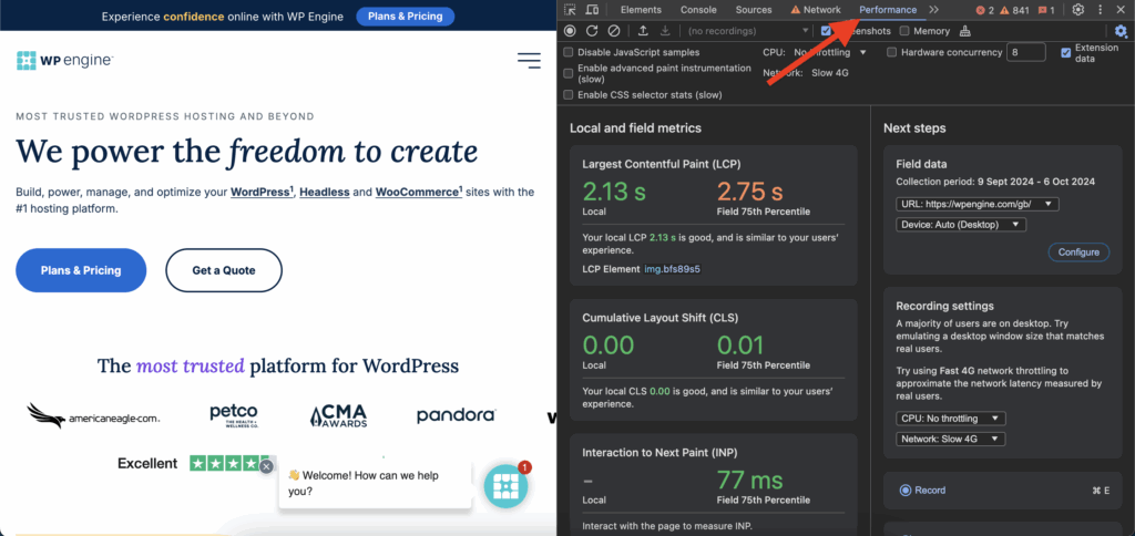 Chrome DevTools Performance tab