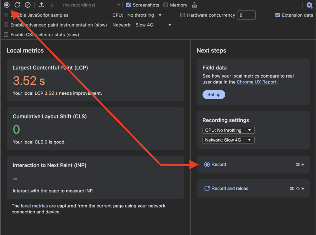 Record runtime performance