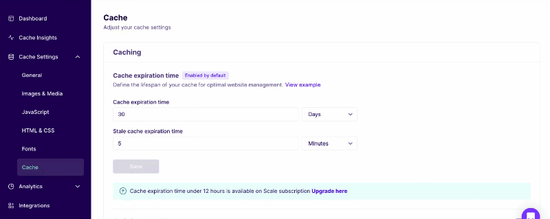 Enabling NItroPack's Minify Resources in the web app