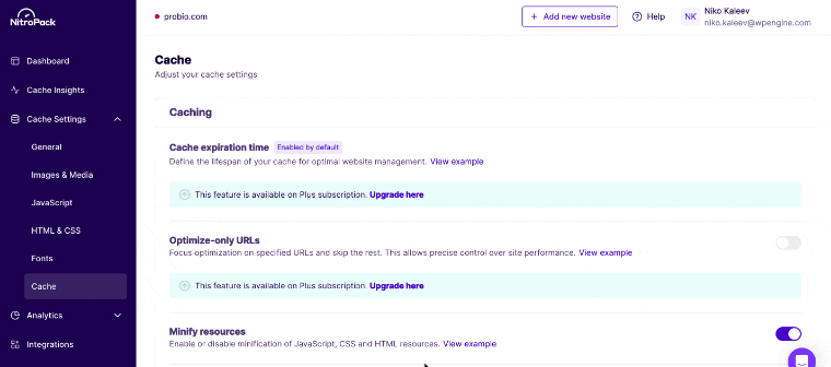 A quick overview of NitroPack's settings
