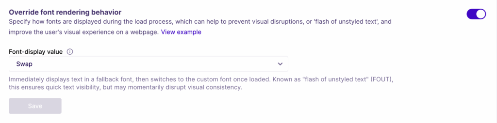 NitroPack's override font rendering behavior