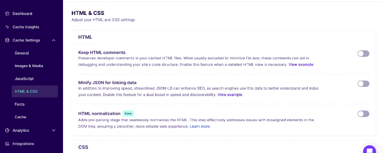 Enabling NitroPack's Remove Unused CSS additonal settings